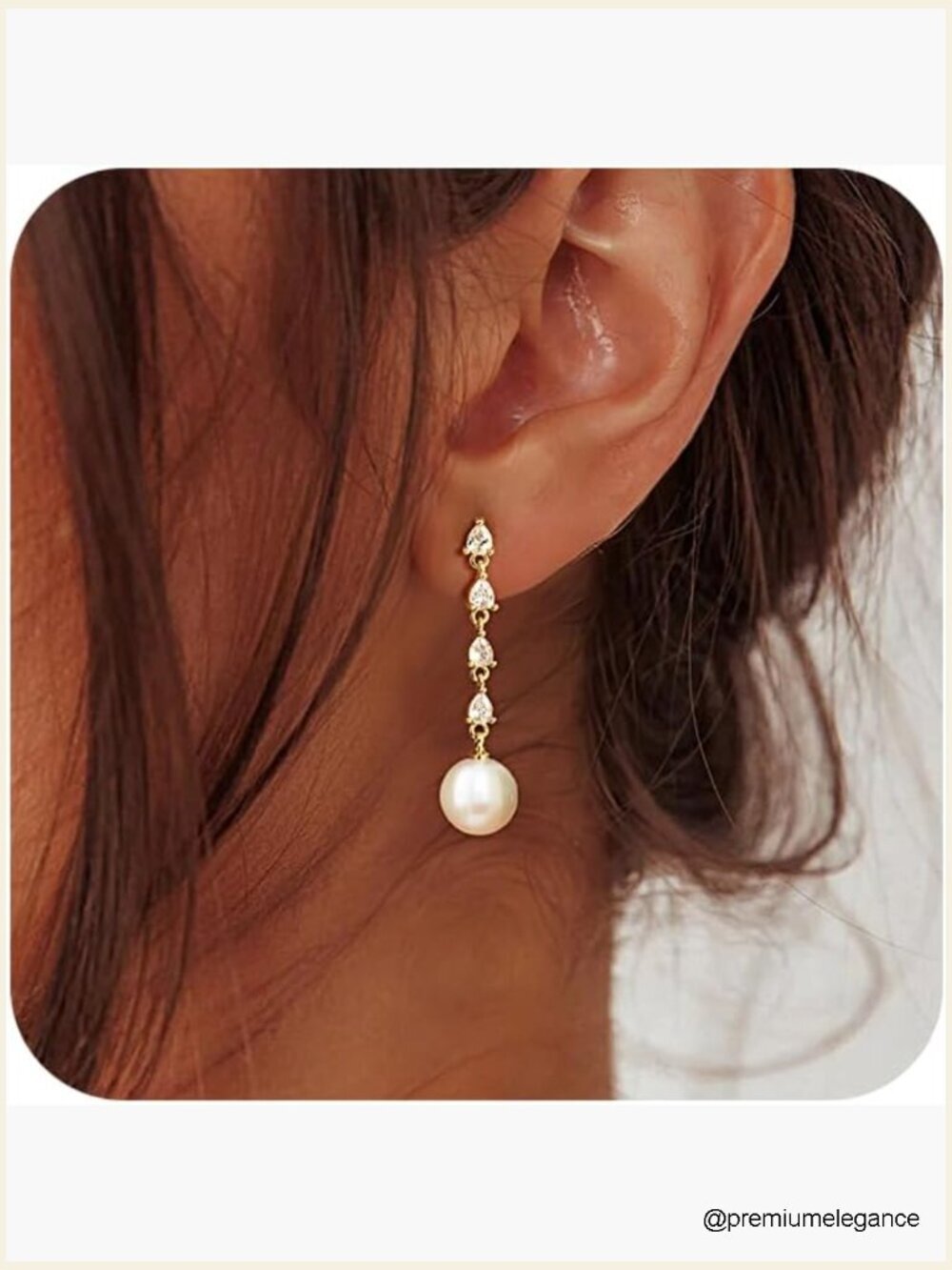 Freshwater Pearl Drop Dangle Earrings 14K Gold Plated Dainty Studs